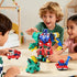 6-in-1 3 4 5 6 7 8, Magnetic Dinosaur Transforming Robot Toys, Dino Construction Trucks for Kids, Magnetic Car Toys