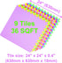 POCO DIVO 36-SQFT 9-Tile Setup 18-Border Giant Play Mat Excise Mat Easy Solid EVA Foam Mat Multi-Color Interlocking