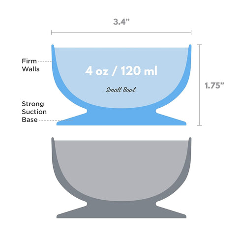 ChooMee Silicone Baby Suction Bowls, Non-Slip Extra Strong Suction Base, 2 CT for Infant Feeding