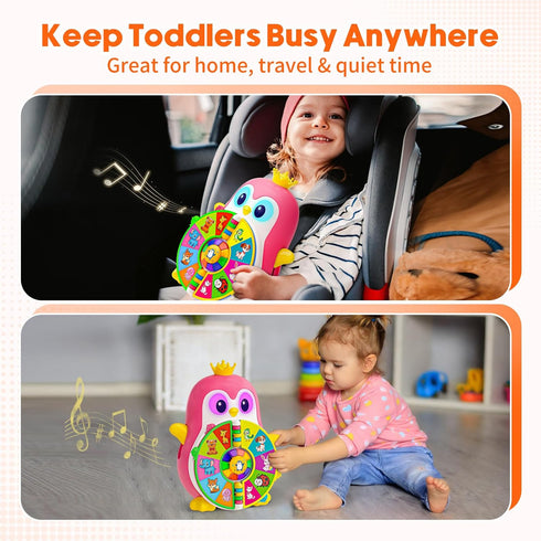 1,2 1-3 5-Theme 1-2 12-18 Vahome Musical Penguin Educational Toys for Year Old Girl Gifts, Learning Toy for Toddlers Yr