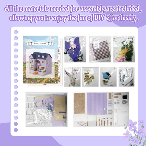 DIY Miniature Dollhouse Kit - Happy House with Furniture for Creative Fun