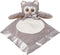 Bearington Collection Owl Plush Stuffed Animal Security Blanket Lovey - 15 in Gray Satin Trim for Newborns & Infants