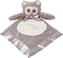 Bearington Collection Owl Plush Stuffed Animal Security Blanket Lovey - 15 in Gray Satin Trim for Newborns & Infants