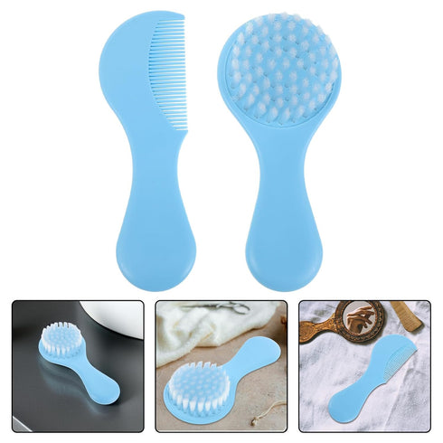 Set BESPORTBLE Newborn Hair Brush and Comb for Babies Grooming Kit with Soft Bristles Sky Blue Suitable for Cradle