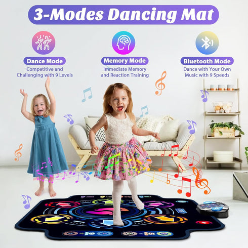 5 9 3 4 5 6 7 8 9 10+ KIZJORYA Dance Mat, Kids Electronic Dance Pad with Speeds Levels, Music Toys Birthday & Xmas