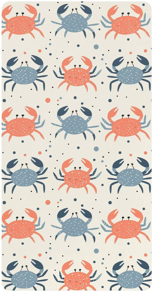 KICPOAY Baby Boys Girls Crib Sheets Crabs Beach Fitted Crib Sheets for Standard