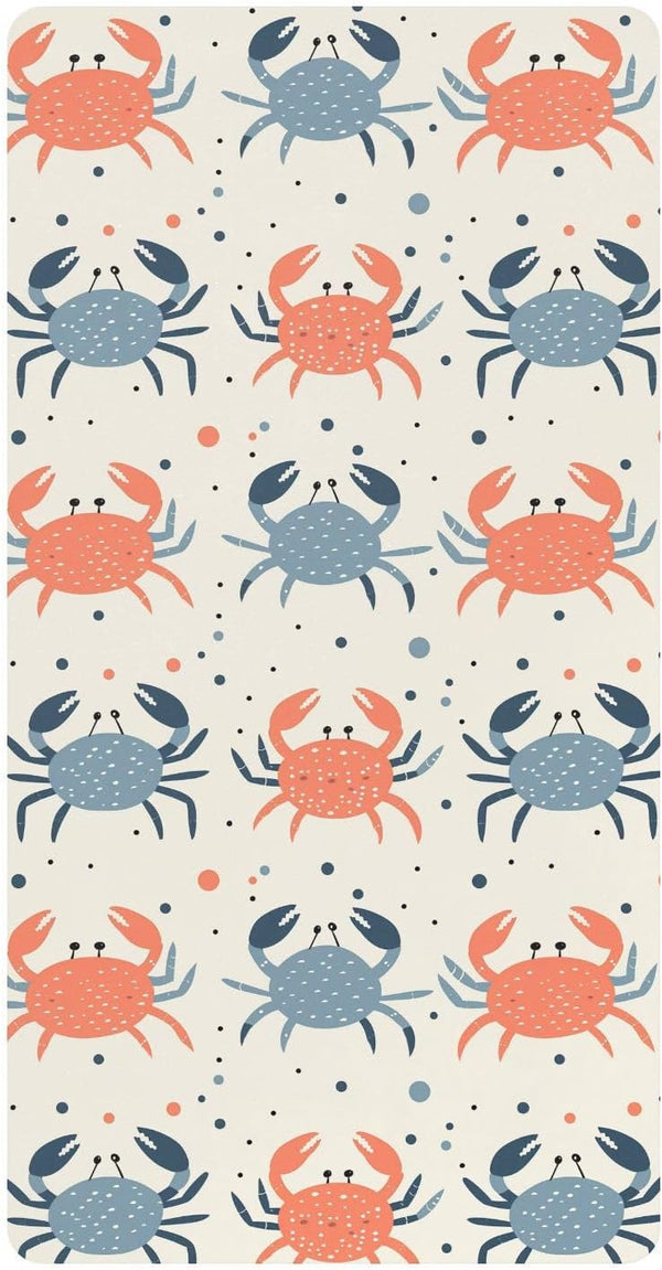KICPOAY Baby Boys Girls Crib Sheets Crabs Beach Fitted Crib Sheets for Standard