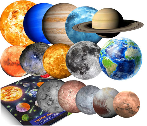 UNTOLD PLANETS 195+PCS Glow in The Dark Planets for Ceiling Decorations, Star Stickers for Kids Room Decor