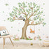 wondever Kids Large Tree Wall Stickers Animal Tree Fox Owl Peel and