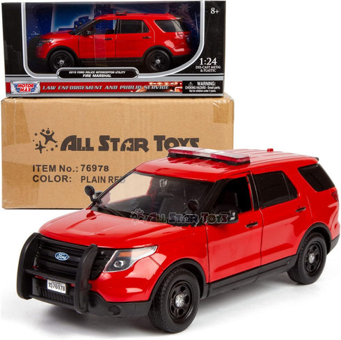 Motormax 1/24 2015 76978 All Star Toys Fire Department Diecast Model Ford Police Interceptor Utility Fire Marshal, Fire