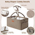 Zooawa Baby Diaper Caddy Organizer, Portable Nursery Storage Basket with Compartments, Handle & Shoulder Strap