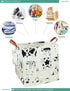 FANKANG Square Nursery Hamper Storage Bins - Foldable Canvas Laundry Basket with Waterproof PE Coating for Children