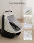 Blissful Diary Baby Car Seat Cover, Extra Large Mesh Window, Breathable Muslin Cotton, Infant Windproof Canopy