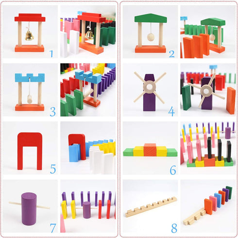 BigOtters Extra Large Domino Blocks Set - 108PCS Colorful Racing Tile Game Educational Toys for Boys Girls
