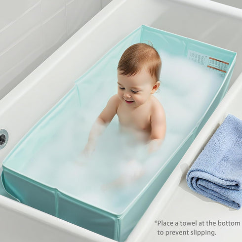 6M-3Y Baby Collapsible Bathtub, Travel Bath Tub for Baby, Foldable and Portable, Easy Storage, Non-Slip Base