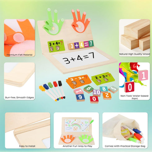 3 4 5-7 Counting Number Blocks Toys for Kids Wooden Montessori Toys for Years Old Boy Girl Toddler Fingers Arithmetic