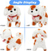 Hopearl Walking Dog with Bell Interactive Electronic Pet Plush Toy, Woof and Moving Animated Nodding Head