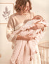 100% 40"x36"(Pink lulumoon Muslin Ruffle Baby Blanket - Soft Breathable Cotton Newborn Wrap for Stroller Travel & Car