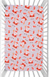 52'' 28'' Christmas Crib Sheet, Fitted Crib Sheet with Santa Claus, Christmas Stocking, Snowflake, Measuring x to fit