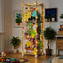 Stuffed Animal Storage Zoo with Wheels and Twinkling Bee String Lights, 55.12in