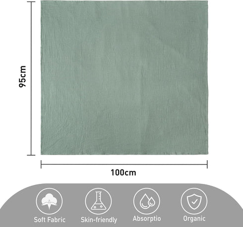 GLLQUEN BABY Muslin Swaddle Blankets, 2-Pack Neutral Receiving Blanket for Newborn Boys and Girls, Breathable Swaddle