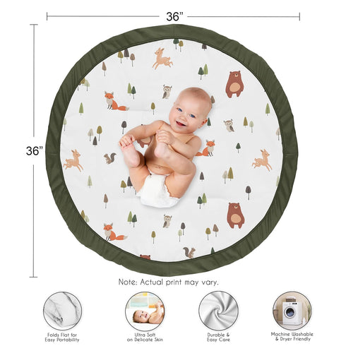 Tummy Sweet Jojo Designs Baby Play Mat (Woodland Animals) for Girls and Boys, Infant, Toddler Time Activity Floor