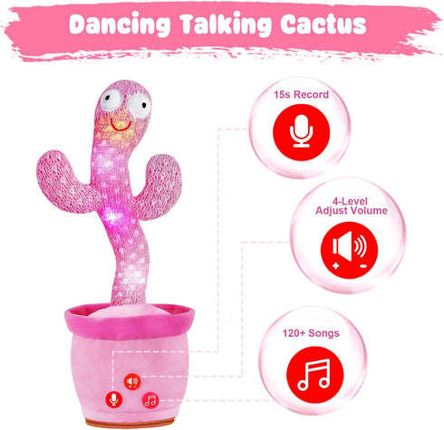 18 1 SANJOIN Dancing Talking Cactus Toy for Baby Toddlers, Baby Girl Toys Months+, Adjustable Volume, Mimicking