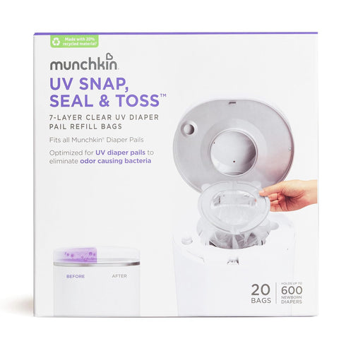 Munchkin UV Snap, Seal & Toss Diaper Pail Refill Bags, Holds up