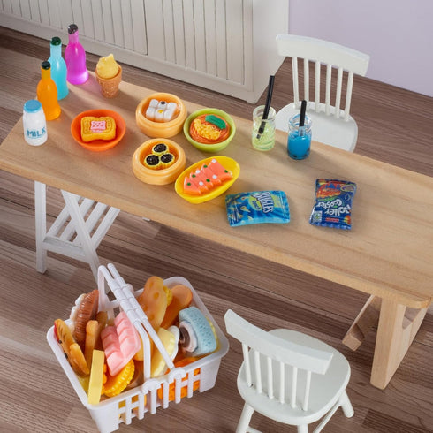 150Pcs Miniature Food Drinks Bottle Toys Mixed for Dollhouse Kitchen Accessories, Fake Resin Play Tableware 1/12 Micro