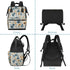 Honeybaby Backpack 19L Diaper Bag for Mom & Dad Checkered Background Flowers Large Diaper Bag Tote with Multi-Pocket