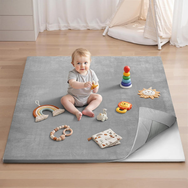 Blissful Diary Ultra Soft Baby Play Mat, 50x50 Floor Mat with Removable
