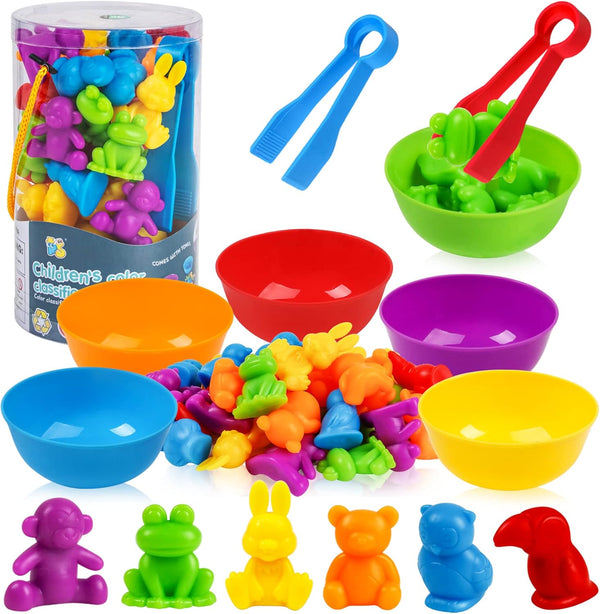 36PCS Counting Animals Matching Games Sensory Toys for Preschool Learning Activities