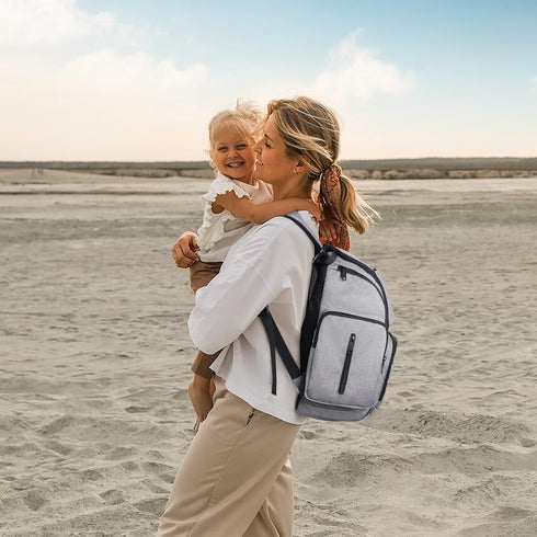 Backpack, 4 Mancro Diaper Bag Large Multifunction Waterproof Travel Baby Changing Bag for Dad Mom with Insulated