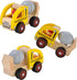 Wooden Push Car Toys for Infants 12-18 Months, 2 Pcs Baby Vehicle Toys (Cement Truck + Road Roller) for 1-2 Year Olds