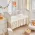 Set 3 Tufted Ruffle Crib Bedding Pieces Baby Boho Quilted Comforter with Fitted Sheet and Bed Skirt - Cute Ruffled