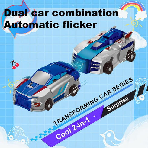 2 Aimery Collision Transforming Dinosaur Car Toy, Magnetic Cars Convert into Dinosaur Toys,Dino Robot Toy, Boys