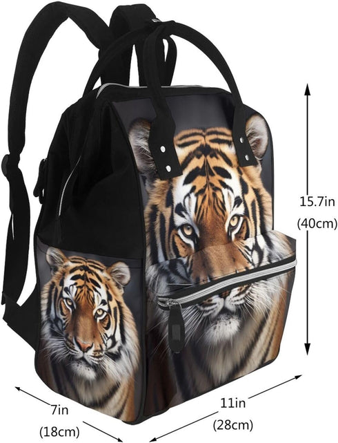 OUSIKA Backpack Daypacks Tiger Print Diaper Bag Multifunction Laptop Travel Large Nappy Bag, Black, One Size