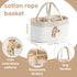 Purpeak Diaper Caddy Organizer Cotton Rope Diaper Caddy Basket Cute Giraffe Empty Gift Basket Nursery Storage Bin