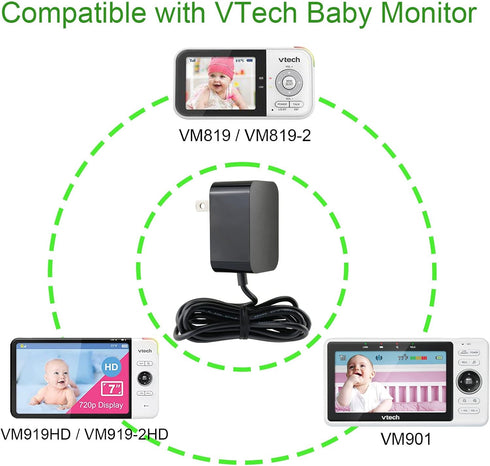 LEFXMOPHY Power Cord for VTech VM901 VM919HD VM819 Baby Monitor Handheld Screen Parent Unit Replacement Charger 5V
