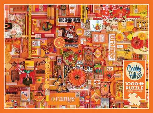 Cobble Hill 1000 Piece Puzzle - Rainbow Collection: Orange, Sample Poster Included