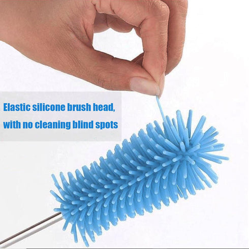 Water Bottle Cleaner Brush Semi-Automatic Silicone Bottle Brush for Baby, Sports, Vase, Glassware, and Smaller Diameter