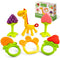 Teething Toys for Babies 0-6 Months - Freezer Safe Silicone Teether, Frozen Chew Toys, 6 Pack - Perfect Gift