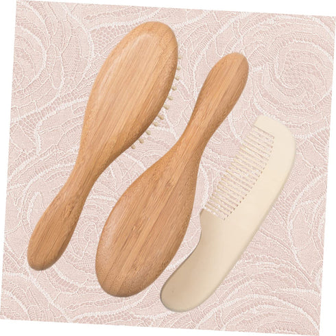 Ipetboom 3pcs Set Newborn Hair Brush Cradle Cap Brush for Babies Infant Shower Comb for Bathing Tools Hair Cleaning
