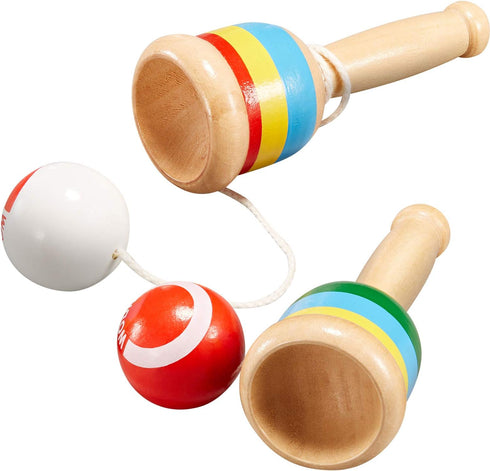 TOODOO 2 Pieces Jacks Game - Ball Paddle Ball with String Cup and Ball Game for Hand Eye Coordination