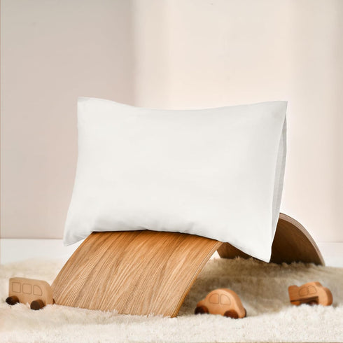 TILLYOU Cotton Toddler Pillowcases - 2 Pack Super Soft Kids Travel Pillow Cases with Envelope Closure, 14.5x20 Inches,