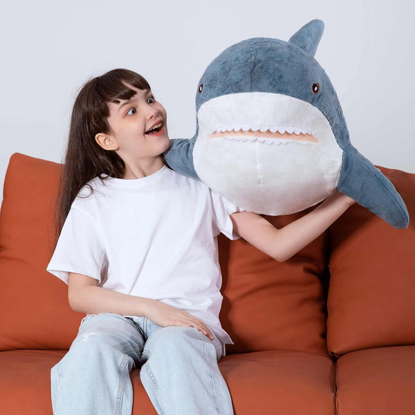 MorisMos 40 Inch Giant Shark Stuffed Animal Plush Toy, Soft Shark Hugging Pillow for Kids
