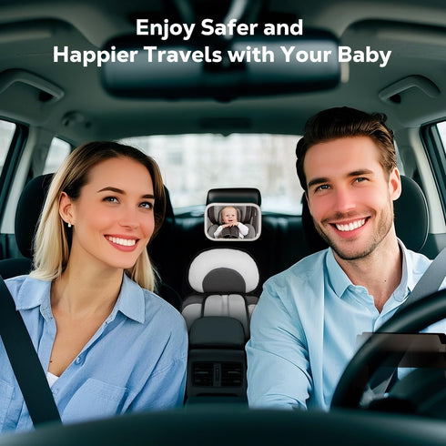 360Rotation MoKo Baby Car Mirror with Light, Shatterproof Car Seat Mirror for Baby Rear Facing with Remote