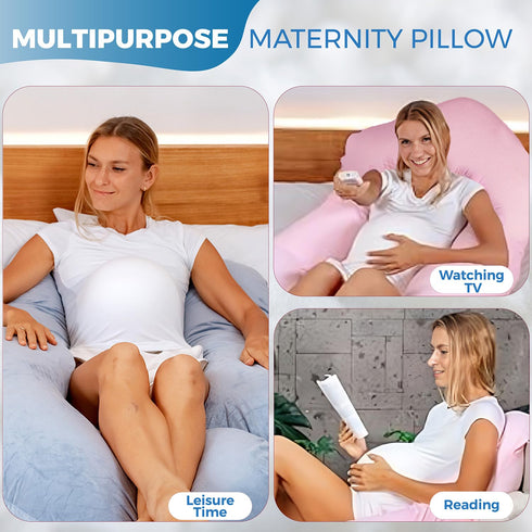 57inch PILLANI Pregnancy Pillows for Sleeping - V C U Shaped Full Body Pillow with Removable Cover, Cooling Maternity