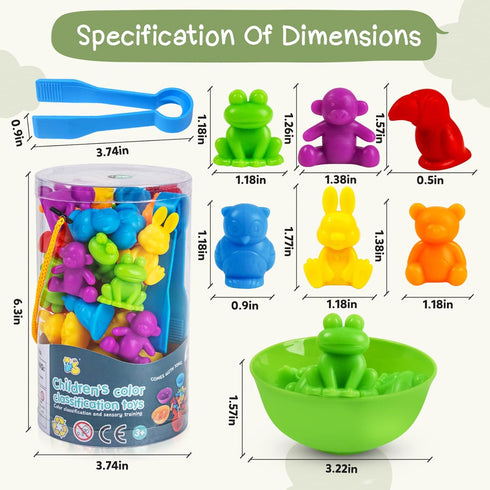 36PCS Counting Animals Matching Games Sensory Toys for Preschool Learning Activities