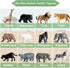 RUSON 12 Pcs Safari Animals Figures Toys, Realistic Mini Jungle Zoo Animal Figurines Cake Topper Toy Set Christmas Birthday Easter Egg Gift Party Supplies for Kids Toddlers